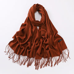 Autumn And Winter Cashmere-like Solid Color Long Scarf