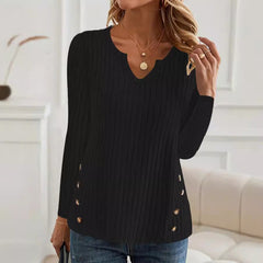 Simple Solid Color Casual Knitted Button Sweater