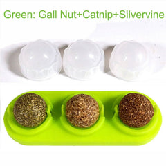 3pcs Lot Self-adhesive Rotated Catnip Lick Ball