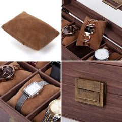 12 Slot Watch Box Organizer Watch Case12 Slots Wooden Watch Box.