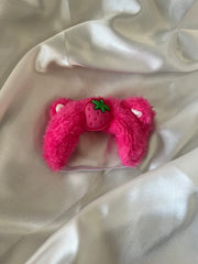 Labubu Berry Bear Outfit Set - Pink Fluffy Onesie & Strawberry Hood (17cm)