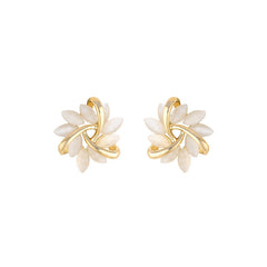 Cat's Eye Flower Earrings High Sense Opal Square Triangle Geometry Earrings