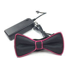 Battery Powered LED Light Up EL Mens Bow Tie Necktie for Halloween Wedding Party DC3V