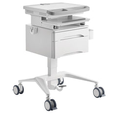 ProperAV Mobile Workstation Trolley Cart with Drawers