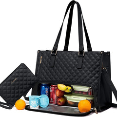 Convenient Commute New Lunch Bag Women's Insulated Lunch Box Women's Leak-proof Large Purse Diagonal Computer Storage