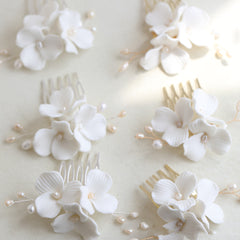 Ceramic Large Flower White Bridal Headdress