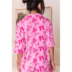 Bow Print Pajamas Simple Two-piece Set