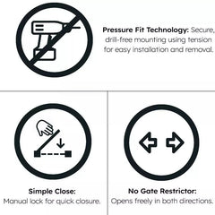 FYLO 3x Baby Safety Stair Gate Pressure Fit 75-86cm (3 pack)
