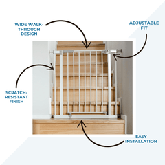FYLO 2x Baby Safety Stair Gate Pressure Fit 75-86cm (2 pack)