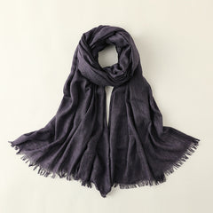 Artistic Sunscreen Solid Color Cotton And Linen Scarf