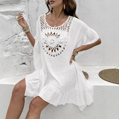 Beach Crochet Stitching Tassel Dress Swimsuit