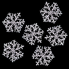 Christmas Decorations Brushed Plastic Snowflake Flakes