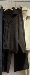 Sweater Suit Knitting Top Casual Trousers Two-piece Set