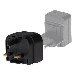 Maplin EU 2 Pin Mains Plug to UK 3 Pin Mains Plug Converter with 3 Amp Fuse - Black