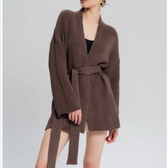 Cashmere Belt Knitted Cardigan Jacket
