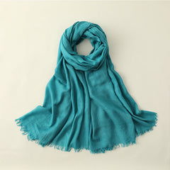 Artistic Sunscreen Solid Color Cotton And Linen Scarf