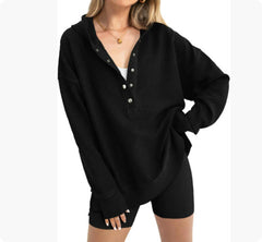 Autumn And Winter Solid Color Loose Raglan Sleeve Sweater