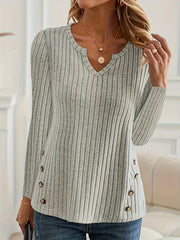 Simple Solid Color Casual Knitted Button Sweater