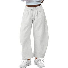 Fashion Loose Sports Drawstring Pocket Cropped Sweatpants