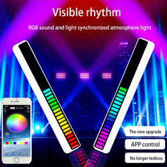 New Car Sound Control Light RGB Voice-Activated Music Rhythm Ambient Light With 32 LED 18 Colors Car Home Decoration Lamp
