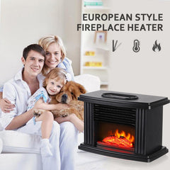 European Style Electric Fireplace Heater LED Flame Effect Stove With Remote Control
