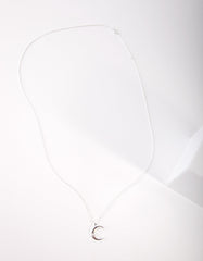 Sterling Silver Crescent Moon Necklace