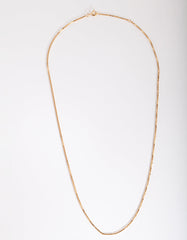 Gold Plated Sterling Silver Box Chain Necklace