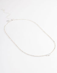 Silver Cup Chain Diamante Necklace