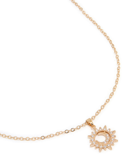 Gold Dainty Sunray Necklace