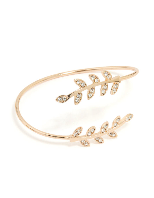 Gold Leaf Wrap Cuff Bangle