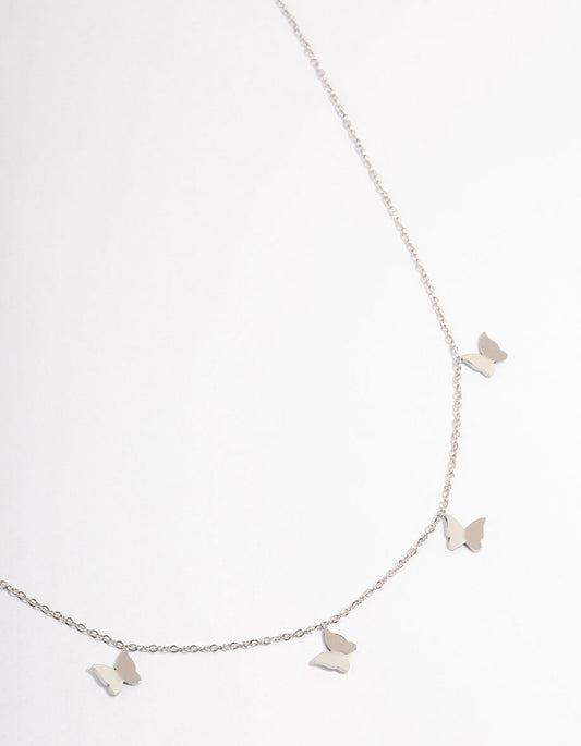 Waterproof Stainless Steel Butterfly Charm Necklace