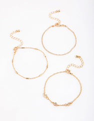 Gold Cup Chain & Flower Bracelet Pack