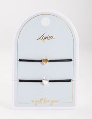 Silver Cord Heart Bracelet Pack
