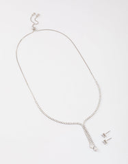 Silver Cup Chain Y-Neck Jewellery Set
