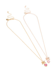 Mixed Metal Heart & Bow Necklace Pack