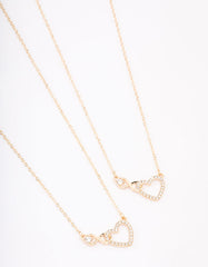 Gold Diamante Infinity & Heart Necklace Pack
