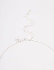 Silver Plated Diamante Cross Necklace & Huggie Earrings Jewellery Set