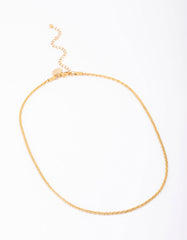Waterproof Gold Plated Stainless Steel Diamond Cut Twisted Necklace