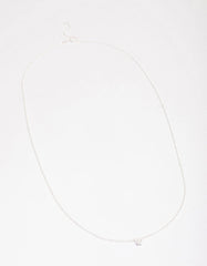 Sterling Silver Cubic Zirconia Dainty Pendant Necklace