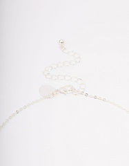 Silver Plated Cubic Zirconia Square Cross Pendant Necklace & Stud Earring Set