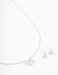 Silver Cubic Zirconia Marquise Jewellery Set