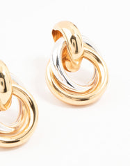 Mixed Metals Vintage Stud Earrings