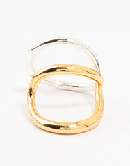 Mixed Metals Elongated Wrapped Ring