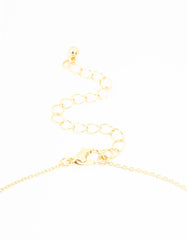 Gold Plated Pave Set Cubic Zirconia Bow Necklace