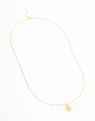 Gold Plated Sterling Silver St. Christopher Pendant Necklace