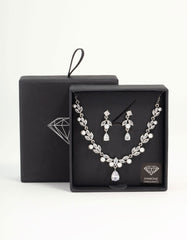 Silver Cubic Zirconia & Pearl Jewellery Set