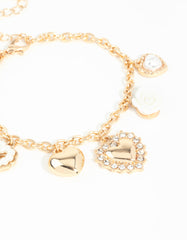 Gold Heart Charm Bracelet