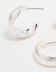 Mixed Metals Sandblast Hoop Earrings 2-Pack