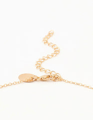 Gold Diamante Pearl Butterfly Y-Necklace