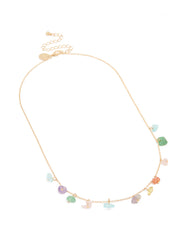 Gold Semiprecious Stone Necklace